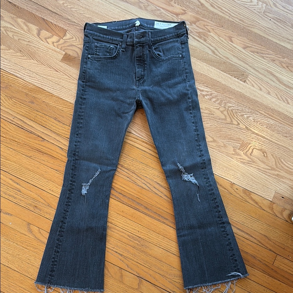 Women's Distressed Gray Jeans